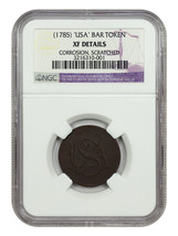 (1785) &#39;USA&#39; Bar Token NGC XF Details (Corrosion, Scratched) - £3,853.23 GBP