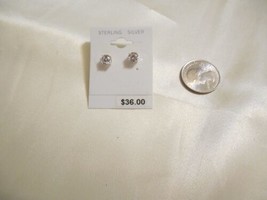Department Store18k Gold over Sterling Silver Cubic Zirconia Stud Earrings B542 - £11.38 GBP