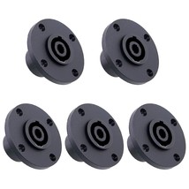 5 Pack 4 Pole Round Panel Mount Connector Twist Lock Speaker Compatible With Neu - £18.17 GBP