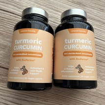 Turmeric Curcumin Supplement 1500mg 2 Pk 90 Caps per Bottle 3 Caps per s... - £22.05 GBP