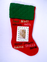 ST. NICK'S CHOICE CAT PICTURE DISPLAY CORDUROY CHRISTMAS STOCKING NEW!! - $21.88