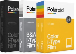 Polaroid I-Type Film Variety Pack - I-Type Color, Bandw, Black Frame (32 Photos) - £82.31 GBP