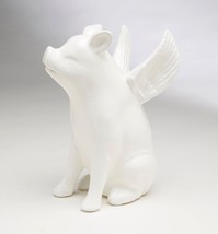 AA Importing Sitting Pig With Wings, White Finish - £38.93 GBP