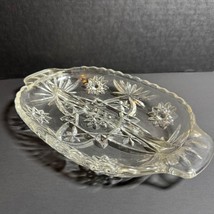 Vintage Anchor Hocking Star of David Clear Glass Divided Relish Dish [768] - £17.35 GBP