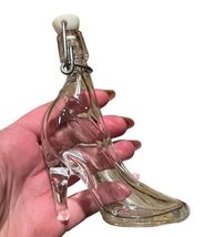 Vintage Glass Decanter Perfume Depose Kefla Wire Bale Stopper Shoe High ... - $33.66