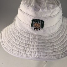 Vintage Adidas Ohio University Bobcats Bucket Hat Cap Safari Sun White  ... - $19.79