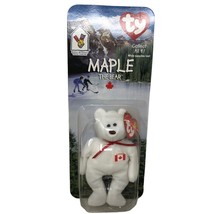 NIP TY McDonalds White Canada Beanie Baby Bear Maple In Original Package - £35.61 GBP