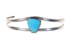 6.5&quot; Southwestern Modernist style Sterling Turquoise cuff bracelet - £43.42 GBP