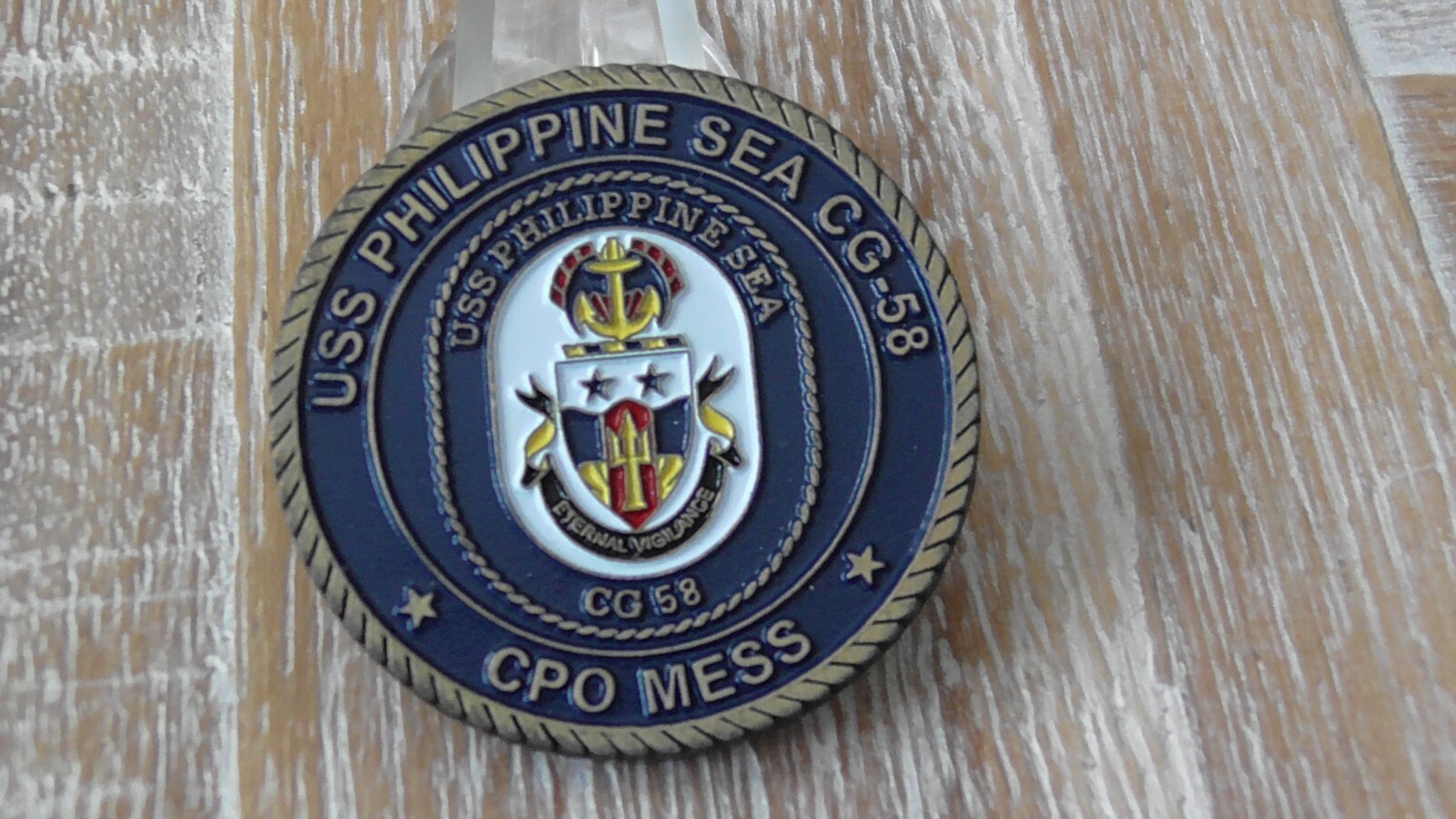 USN USS Philippine Sea CG 58 CPO Mess Challenge Coin #D441 - $24.74