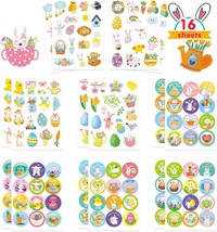 Easter Stickers for Kids 16 Sheets Easter Basket Stuffers Easter Decorating Stic - £13.40 GBP