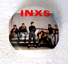 Vintage 1988 INXS Band Pin Pinback Round 1 1/2&quot; Button Michael Huthchence - £13.16 GBP