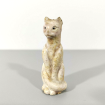 Vtg MCM Mini Cat Ceramic Statue 2.5 in Tall Speckled Sitting Cute READ - £3.73 GBP