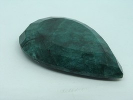 364 Carats Natural Emerald Color Enhanced Green Faceted Pear Cut Gemstone Stone - £50.46 GBP