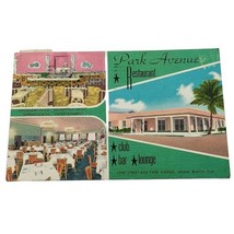 Vintage Miami Beach, Florida Postcard Park Avenue Restaurant Linen Posted 1953 - £3.13 GBP