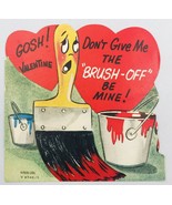 Vintage A Meri Card 1940&#39;s Anthropomorphic Paint Brush Valentine Card St... - £10.34 GBP