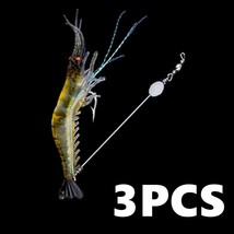 3PCS 9CM 7G  Bait Shrimp Soft Plastic  Soft Prawn with Hooks  Lure Swimbait Wobb - £36.86 GBP