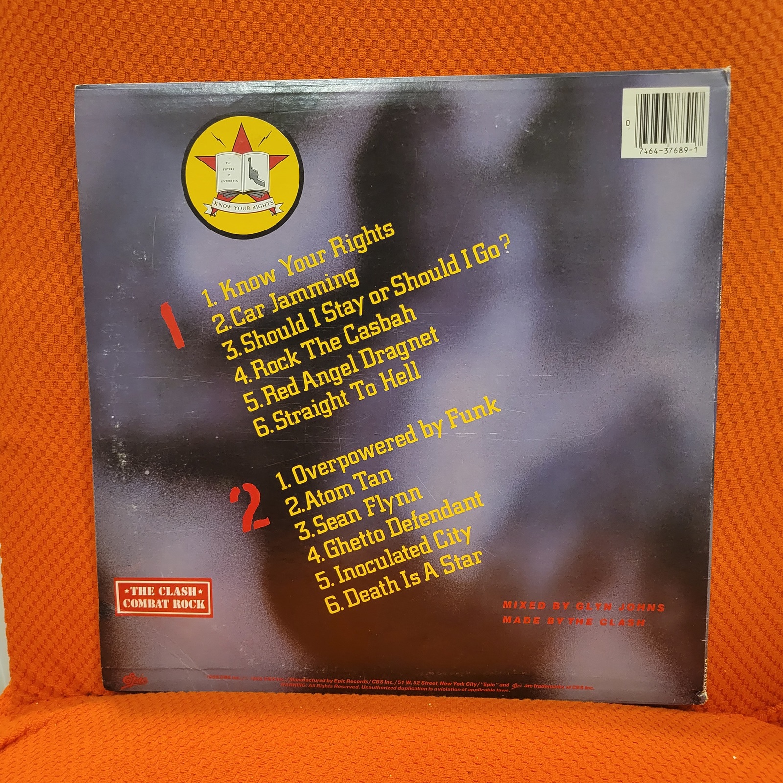The Clash Signed lp Combat Rock Masterdisk, 4 members Original, Vintage, Great G Item image 2