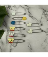 Vintage Safety Diaper Pin Lot of 8 Bears Ducks Yellow White Baby Gerber - $237.75 MXN