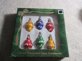 6 Vintage Christmas Tree Glass ornaments Ice cream cone mini Bradford 2&#39;&#39; - £17.89 GBP