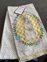 Tabitha Webb Easter Bunny Rabbit Flowers Tea Towels 20 X28   New Kitchen... - £15.16 GBP