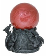 Climbing Dragons Red Blood Planet Sandstorm Ball Statue With Sound Senso... - $818.50 MXN