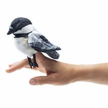 Folkmanis Mini Chickadee Finger Puppet, White; Black;gray - £14.78 GBP