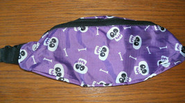 NEW Halloween Fanny Pack purple skull zipper pouch adjustable waist bag - £3.70 GBP