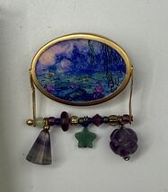 Sterling Silver 925 Vermeil Gold Water Lillies Claude Monet Whimsical Pi... - $29.62