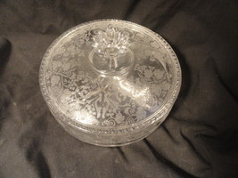 Crystal New Martinsville Florentine Candy Box and Lid Elegant Depression Glass - £28.30 GBP
