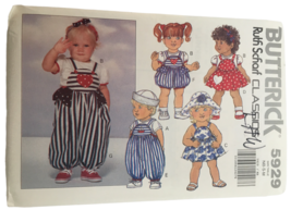 Butterick Sewing Pattern 5929 Ruth Scharf Classics Infant Baby Top Jumper Romper - £7.91 GBP