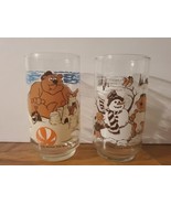 Vintage 1977 LK’s Pierre the Bear Winter Summer Collector Glass lot Of 2 - £15.56 GBP