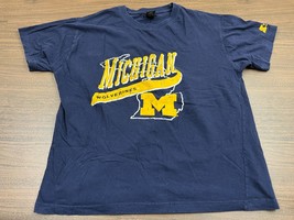 VTG Michigan Wolverines Men&#39;s Blue Short-Sleeve T-Shirt - Starter - XL - £9.58 GBP