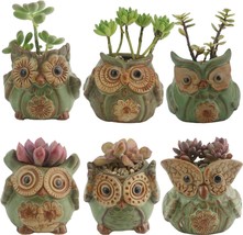 Owl Flower Pot 2. Ogrmar 6Pack Owl Plant Window Boxes Cute Owl Flower Pot/Modern - £25.29 GBP