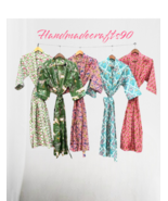Indian Cotton Robe Long Kimono Sleepwear Multi Floral Printed Night Kimo... - €31,59 EUR