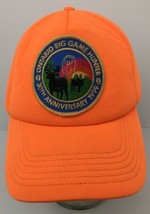 Vtg Ontario Big Game Hunter Hat Blaze Orange Foam Cap 30th Anniversary Patch - £17.05 GBP