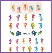 Nail art water transfer stickers decal seaweed corals sea horse RP172 - $3.09