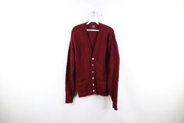 Vtg 40s 50s Rockabilly Mens M Shetland Wool Knit Kurt Cobain Cardigan Sweater - £194.65 GBP