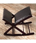 Rocking Wooden Foot Stool Foot Rest Foldable Upholstered Padded Ottoman ... - $63.25 CAD
