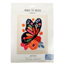Needle Creations Butterfly Punch Needle Kit Canvas Kit - $7.95
