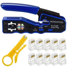 Rj45 Crimp Tool Kit All-In-One Ethernet Crimping Tool Wire Crimper Stripper Cutt - £36.16 GBP