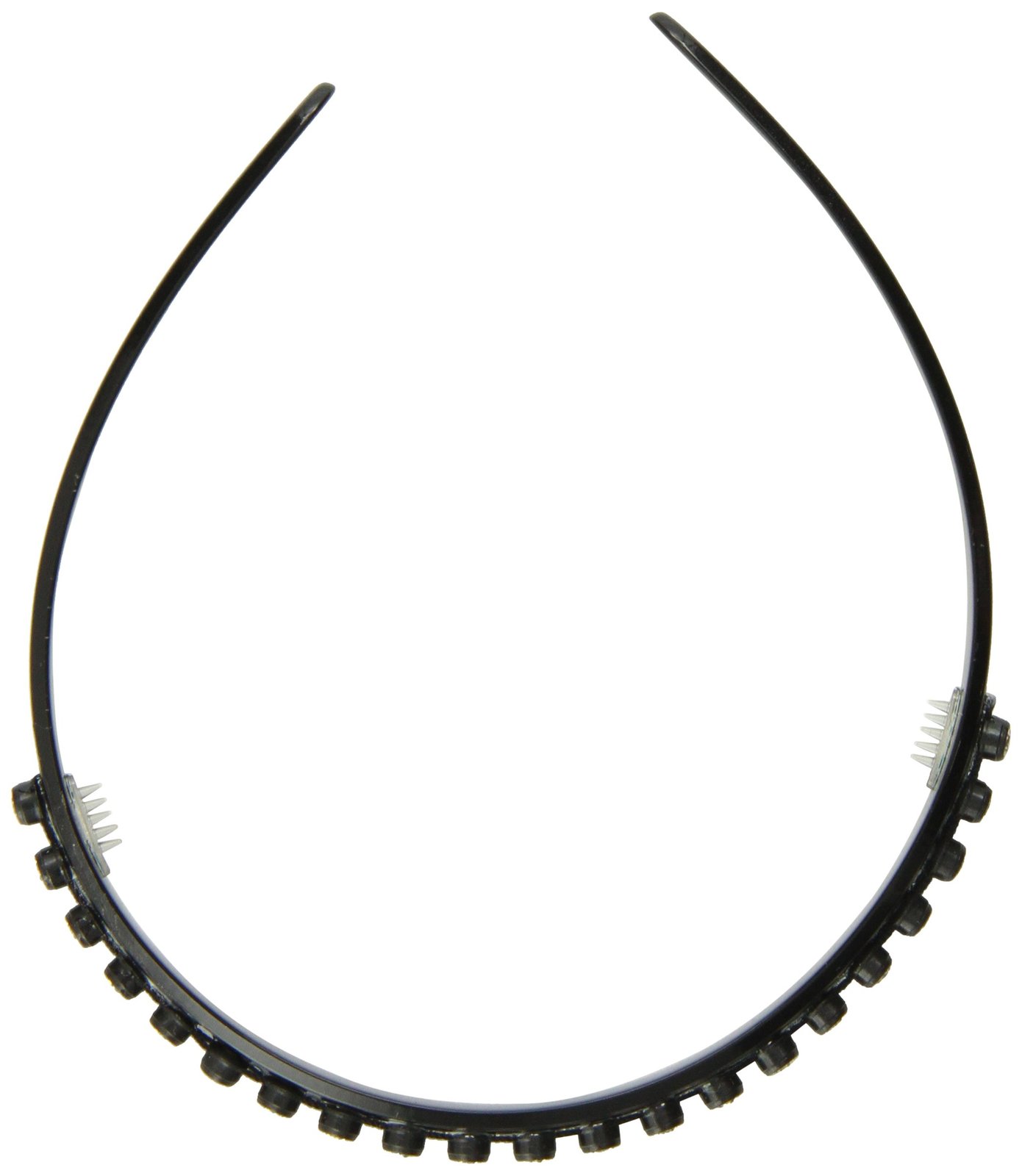 Caravan Classic Black Headband Lavishly Decorated With Rhinestone Studs