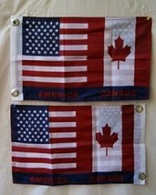 12&quot;X18&quot; Usa United States Canada Canadian Double Sided Nylon 12X18 Boat Flag - £11.67 GBP