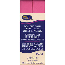 Wrights Double Fold Quilt Binding .875&quot;X3yd-Hot Pink - £10.04 GBP