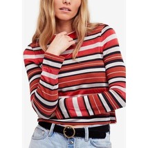 Free People Womens Sweater New Age Crew Hot Pink Combo Multi Size Xs OB766154 - £38.64 GBP