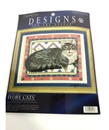 Lesley Anne Ivory&#39;s Cats Counted Cross Stitch Kit Gemma on a Dhurrie New - £26.06 GBP