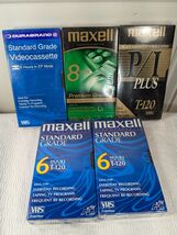 Set 5 blank VHS cassette tapes recordable Maxell P/I Plus T-120 Premium ... - $10.00