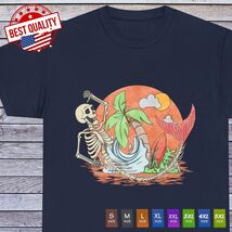 Vintage Old School Skull Mermaid T Shirt, Marine Beach Tattoo Clothing - $17.99+