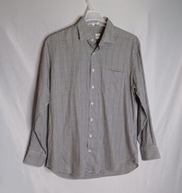 Peter Millar Crown Shirt Mens Large Gray/Green Plaid Button Long Sleeve ... - $29.49