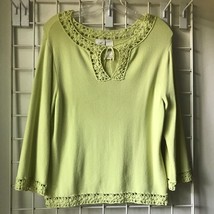 Emma James Knit Sweater Top Crochet Trim - £6.59 GBP