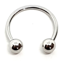 Horseshoe Bar Septum Piercing 12mm Lip Nose Ear Ring 316L Steel 16g 4mm Ball - £3.18 GBP